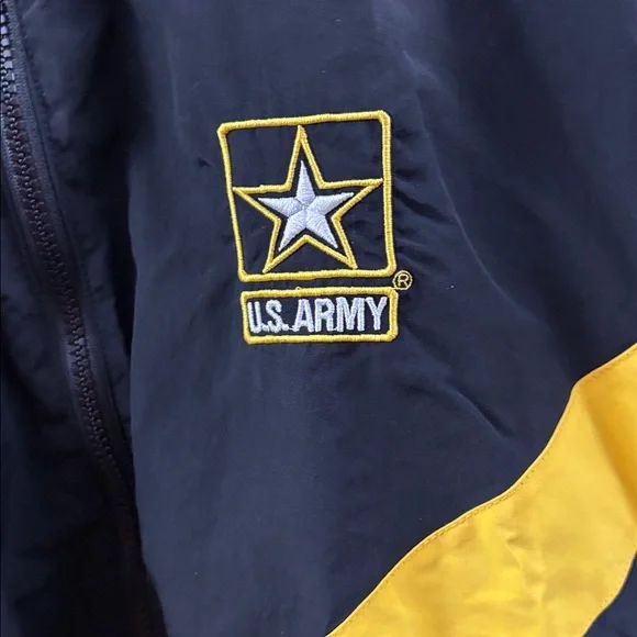 US Army APFU PT Jacket Black Yellow X-large Short Military Physical Fitness - Picture 5 of 9